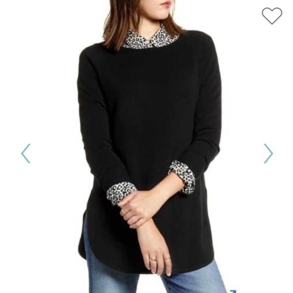 Halogen Cashmere Blend Boatneck Tunic Sweater XS